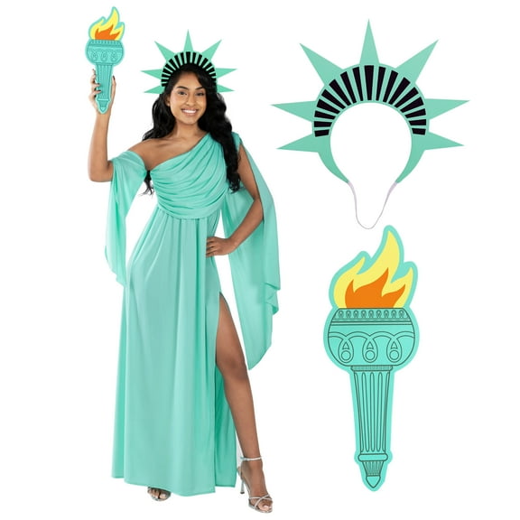 Morph Statue Of Liberty Costume Women Halloween Costume For Women Green Large