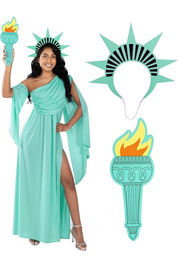 Statue of Liberty Costume Women Halloween Costume for Women Green Medium