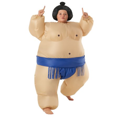 Morph Sumo Blue Megamorph Inflatable Kids Halloween Costume For Unisex Blue One Size