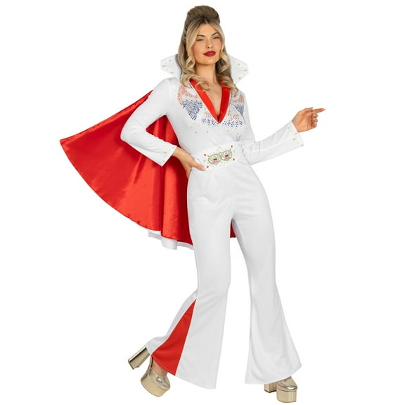 Morph The King Jumpsuit Costume Women Halloween Costume For Women White Small