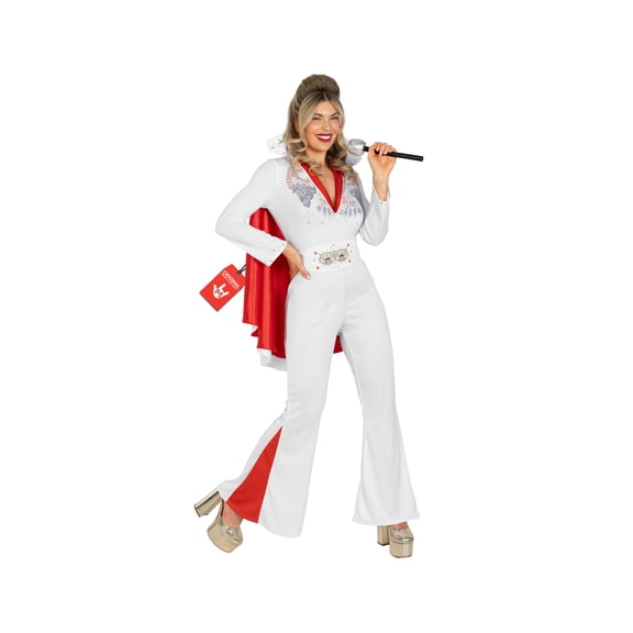 Morph the King Jumpsuit Costume Women Halloween Costume for Women White X-Large