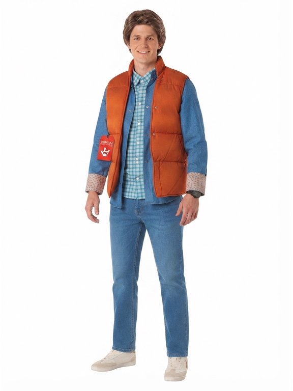 Time Traveller Men Halloween Costume for Men Red Large