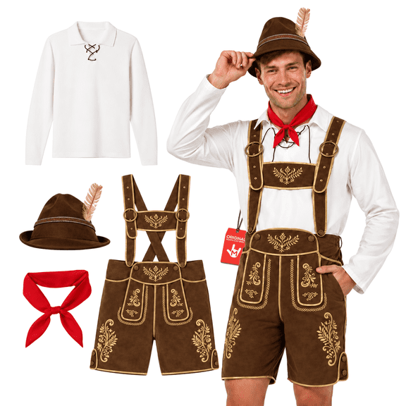 Morph Traditional Lederhosen Mens Halloween Costume for Men Brown XX-Large