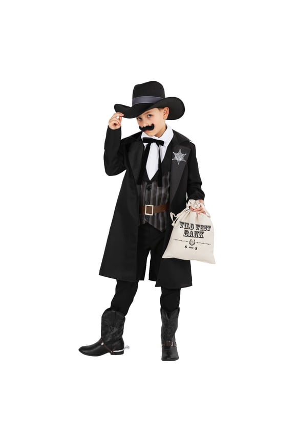 Western Sheriff Costume Boys Halloween Costume For Boy Black Small