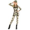 thumbnail image 1 of Morph Womens Army Costume Ladies Military Soldier Camouflage Bodysuit Halloween Halloween Green M, 1 of 6