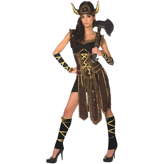 Morph Womens Ladies Viking Barbarian Warrior Princess Halloween Costume Halloween Brown L