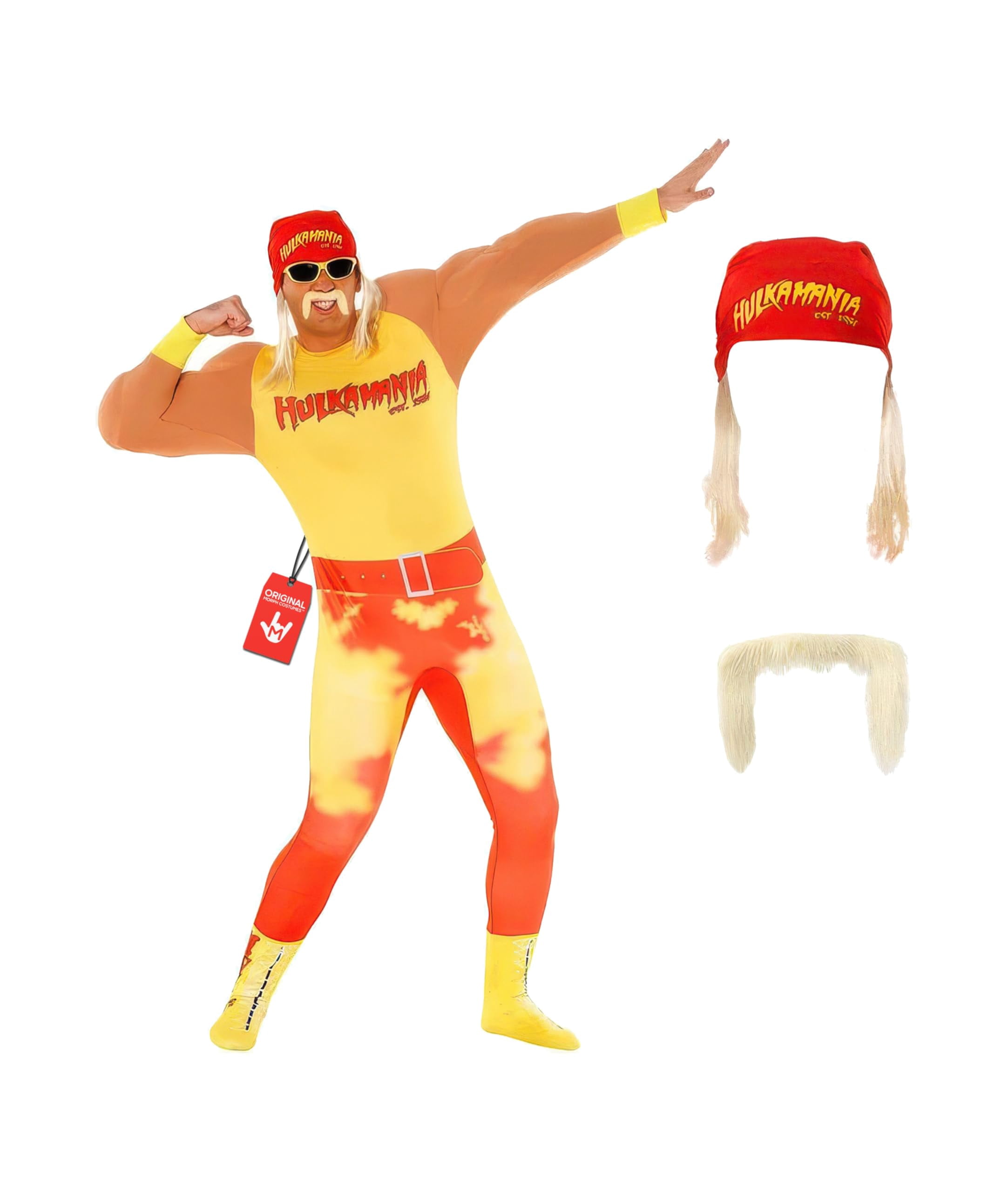Hulk Red Fall Morph Wwe Hulk Hogan Costume Men Halloween Costume for Men Red XL ...
