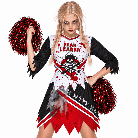 Morph Zombie Cheerleader Costume Kids, Halloween Costumes Zombie Cheerleader, Halloween Costumes For Kids