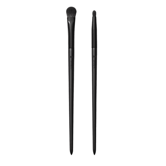 Morphe Vegan Bold Eyeshadow Brush Duo - Vegan Makeup Brushes for Powder, Cream & Liquid Formulas - Cutting-Edge Synthetic Bristles - Includes V202 & V203 (2 Count)
