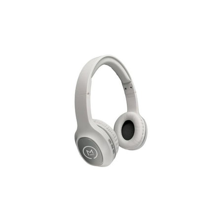 Morpheus 360 - TREMORS Wireless On-the-Ear Headphones, Wireless Headset with Microphone - White/Silver