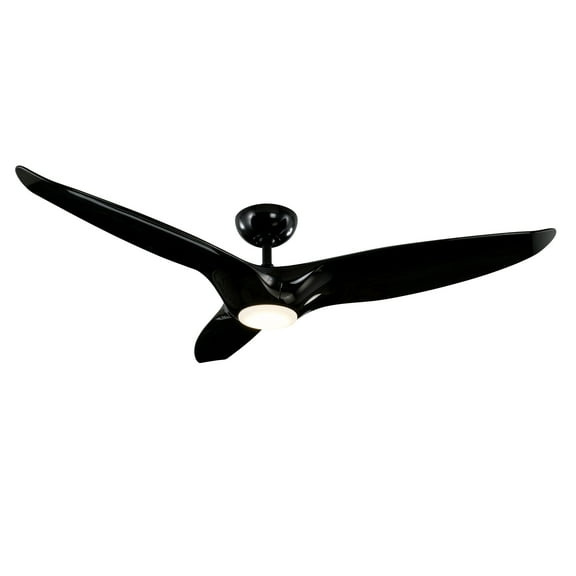 Morpheus III Indoor and Outdoor 3-Blade Smart Ceiling Fan 60in Gloss Black with 3000K LED Light Kit and Remote Control