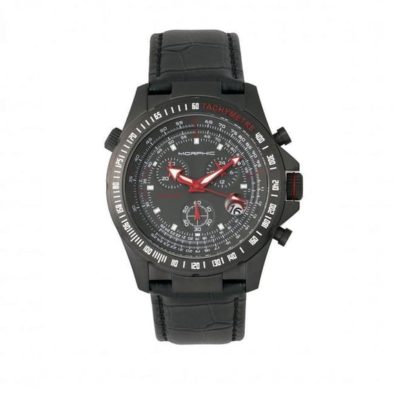 Morphic 3605 M36 Series Mens Watch, 44mm, Black Strap, Obsidian Dial
