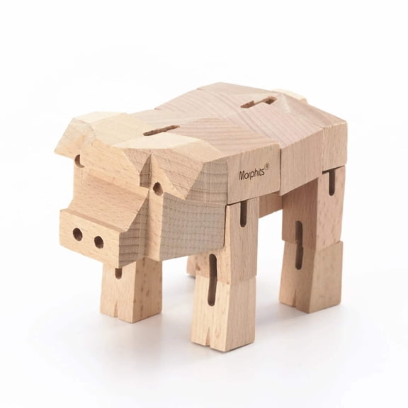 Morphits Pig Wooden Puzzle Toy - Oink into Fun