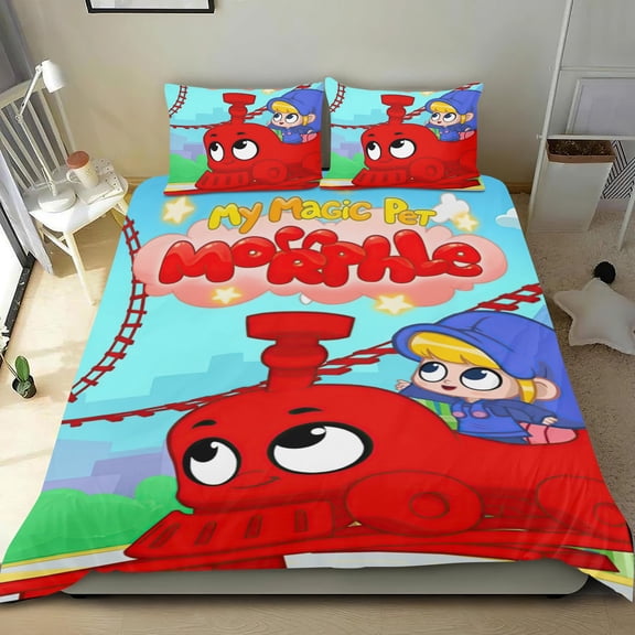 Morphle Themed Bed Sheet Set Three Piece Set 53x79 In ches Comfortable And Skin Friendly Unique Design Creating A Star Studded Night Home Gifts For Family Friends fans