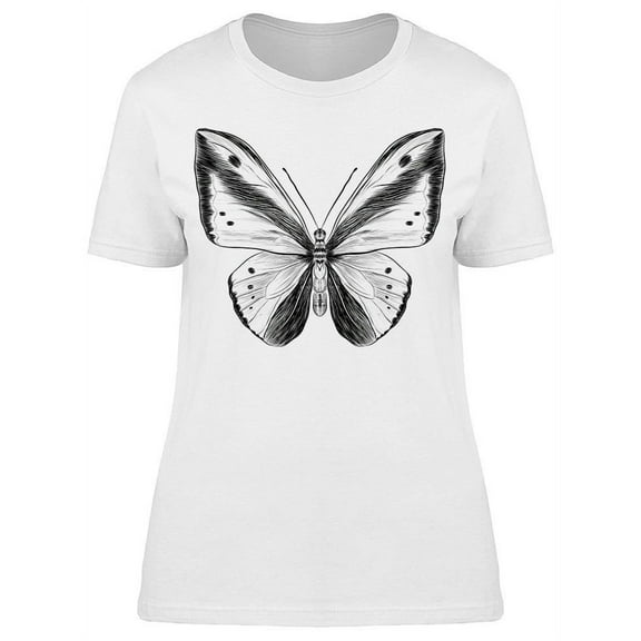 Morpho Butterfly Black  T-Shirt Women -Image by Shutterstock, Female Small