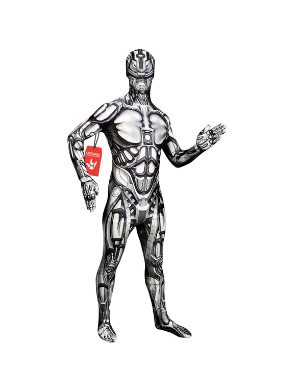 Adult Android Monster Morphsuit Mens Robot Halloween Costume Halloween Black 2XL