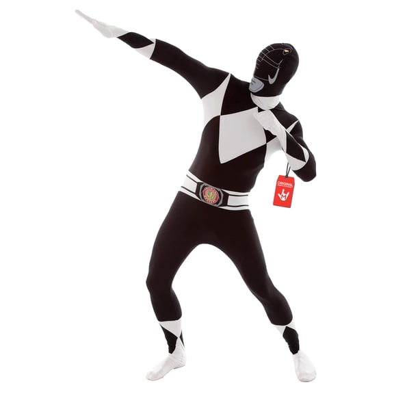 Morphsuits Adult Black Power Ranger Morphsuit Mens Superhero Fancy Dress Costume Halloween Black L