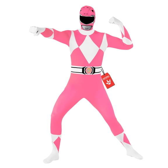 Morphsuits Adult Pink Power Ranger Morphsuit Men Women Superhero Costume Halloween Pink L