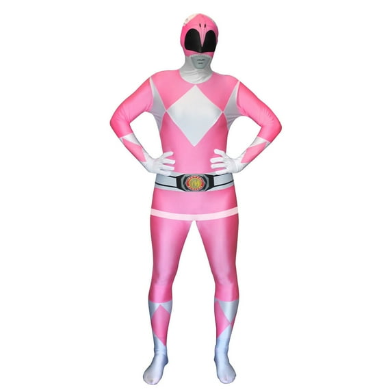 Morphsuits Adult Pink Power Ranger Morphsuit Men Women Superhero Costume Halloween Pink M