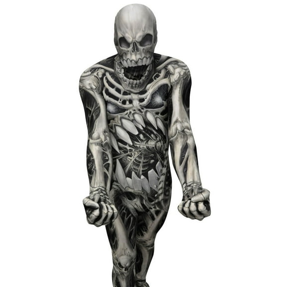 Morphsuits Adult Skull & Bones Monster Morphsuit Men Skeleton Halloween Costume Halloween Blue XL