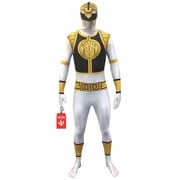 Morphsuits Adult White Power Ranger Morphsuit Mens Superhero Fancy Dress Costume Halloween White L
