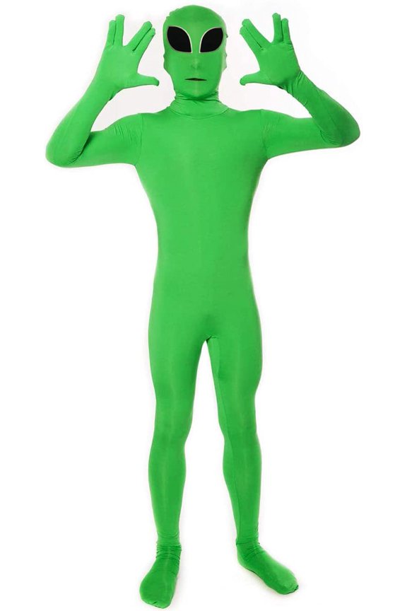 Kids Alien Morphsuit Boys Girls Fancy Dress Costume Halloween Book Week Halloween Green L