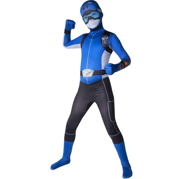Morphsuits Kids Blue Beast Morpher Power Ranger Morphsuit Superhero Costume Halloween Blue L