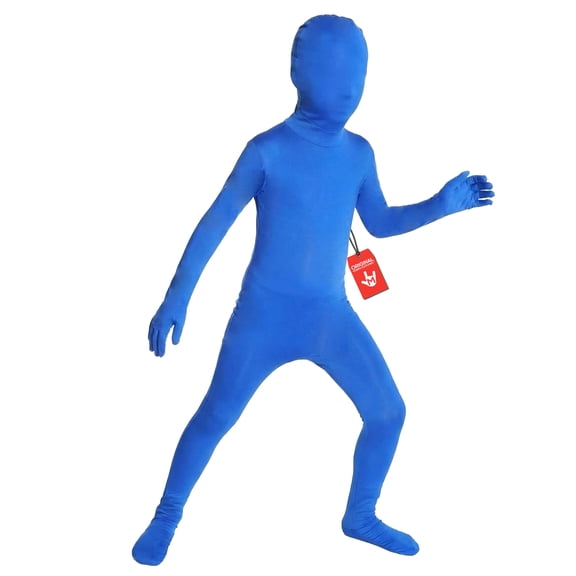 Morphsuits Kids Blue Morphsuit Boys Girls Fancy Dress Costume Halloween Halloween Blue L