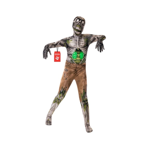 Morphsuits Kids Green Slime Zombie Morphsuit Boys Girls Scary Radioactive Suit Halloween Gray L