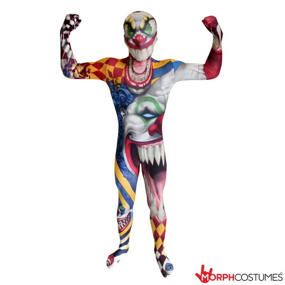 Morphsuits Kids Scary Clown Morphsuit Boys Girls Halloween Monster Costume Halloween White S