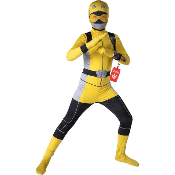Morphsuits Kids Yellow Beast Morpher Power Ranger Morphsuit Superhero Costume Halloween Yellow M