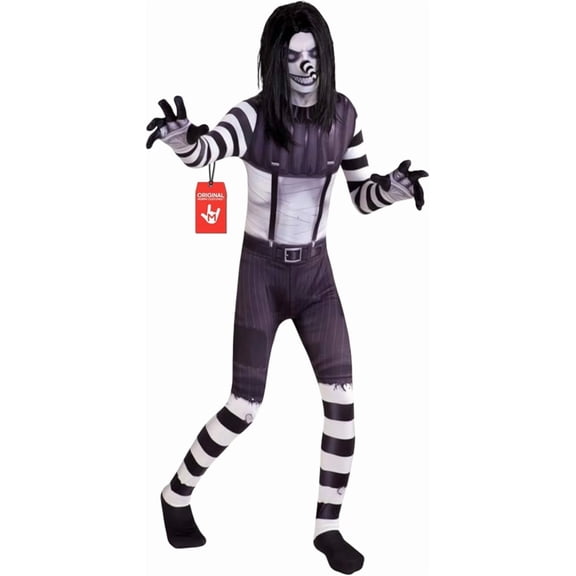 Morphsuits Laughing Jack Kids Morphsuit Boys Creepepasta Halloween Fancy Dress Costume Party White M
