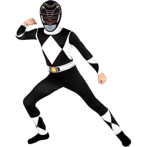 Morphsuits Might Morphin Black Morphsuit Costume Kids Halloween Costume For Unisex Black Medium