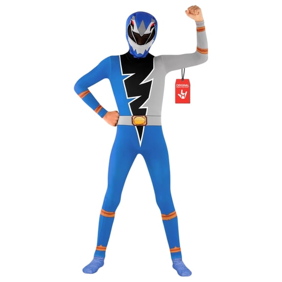 Morphsuits Morphsuits Blue Dino Fury Morphsuit Kids Costume - Power Ranger Costume For Kids - Dino Fury Power Ranger Morphers Halloween Costume For Unisex children Blue Large