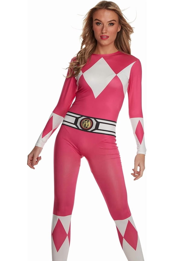 Pink Power Ranger Suit Womens Halloween Costume for Womens Pink Small