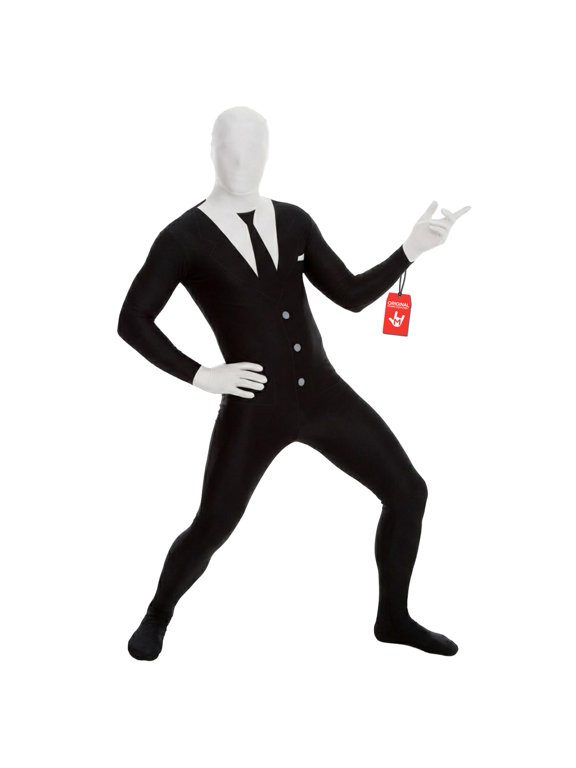 Suit Morphsuit Slenderman Costume Party Festival Halloween Blue L