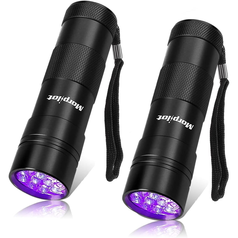 Morpilot UV Flashlight, 2 Pack, 12 LED Blacklight for Pet Urine