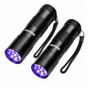Morpilot 2-Pack UV Flashlight Pet Urine Detector, 395nm Black Light Flashlights with 12 LEDs for Dog & Cat Urine Stains, Carpet & Home Inspection
