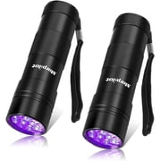 Morpilot 2 Pack UV Black Light Flashlight, 12 LED Handheld Blacklight Flashlight 395nm Mini Light Torch Detector for Dog Pet Urine Stains, Bed Bugs and Scorpions
