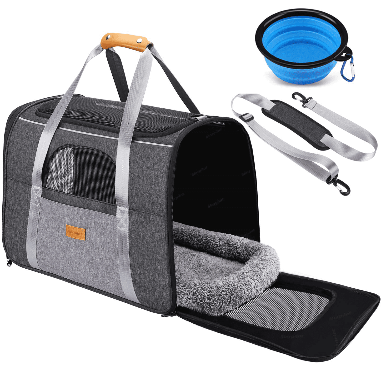 Morpilot Cat Carrier, Portable Pet Carrier Bag for Cats and Small Dogs,  Foldable Soft Sided Cat Transport Carrier, Airline Approved Pet Travel  Carrier