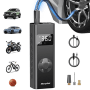 Morpilot Tire Inflator Portable Air Compressor, 3-150PSI 12V DC Electric Air Pump for Car Tires with Tire Pressure Gauge, Bike Tire Pump with LED Light for Car SUV ATV Motorcycle Bike
