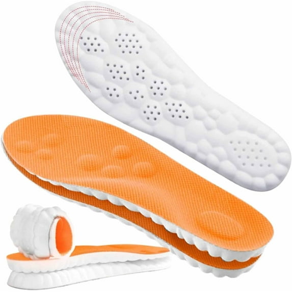Morrat Insole, Super Soft 4d Cloud Technology Insole, 4d Cloud Insoles for Women/Men, Ultra Comfort Insoles, for Foot Support (Orange, XXL)