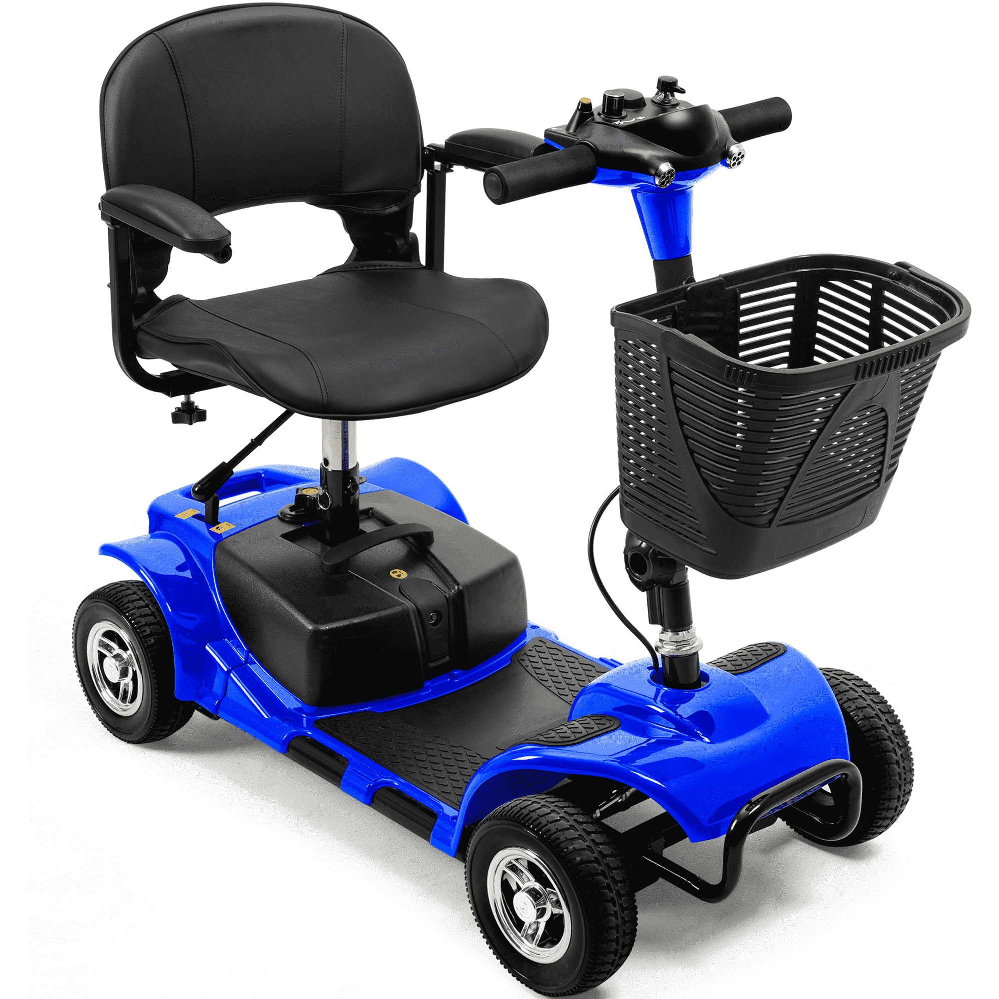 Morrean 4 Wheels Mobility Scooter for Seniors, Electric Powered Wheelchair Device for Travel, All Terrain Motorized Scooters with 300 lbs, Blue
