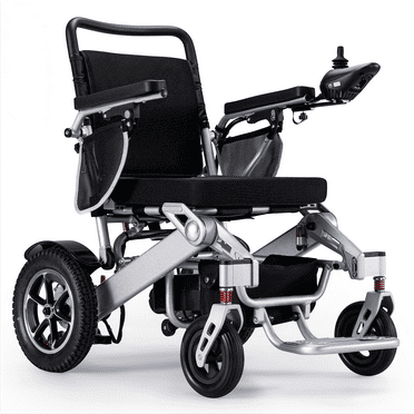 Morrean Electric Wheelchairs for Adults,Lightweight Foldable Power Wheelchair,All Terrain,Intelligent Brake,300lbs,500W Motors,15 Miles Range,Black Silver