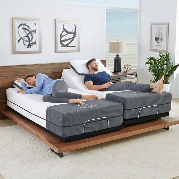 Morrean Split King Adjustable Bed Base Frame with Massage for Stress Management, Adjustable Legs, Remote Control