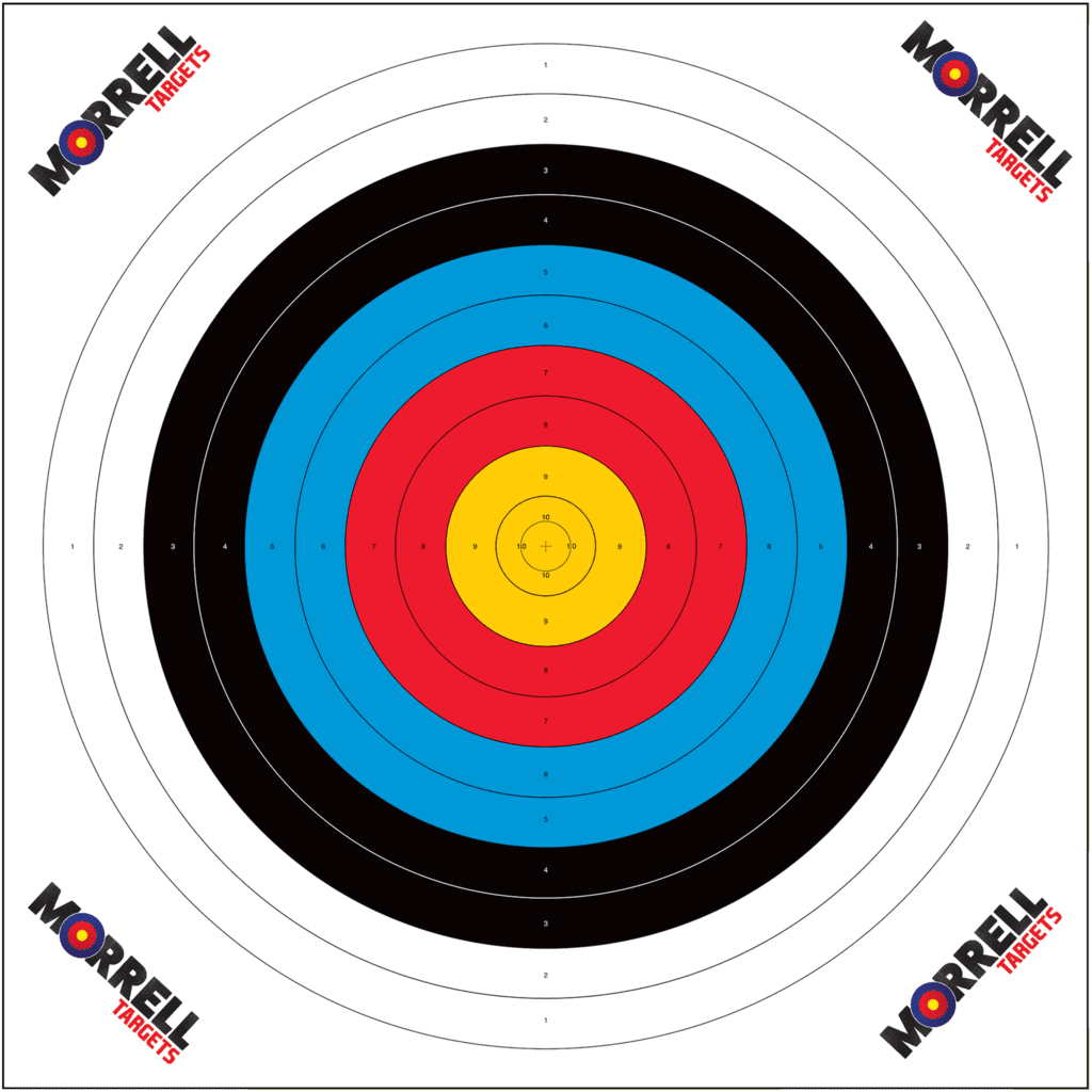 Morrell 80Cm Archery Target Paper Face Official Nasp Scoring Paper 100
