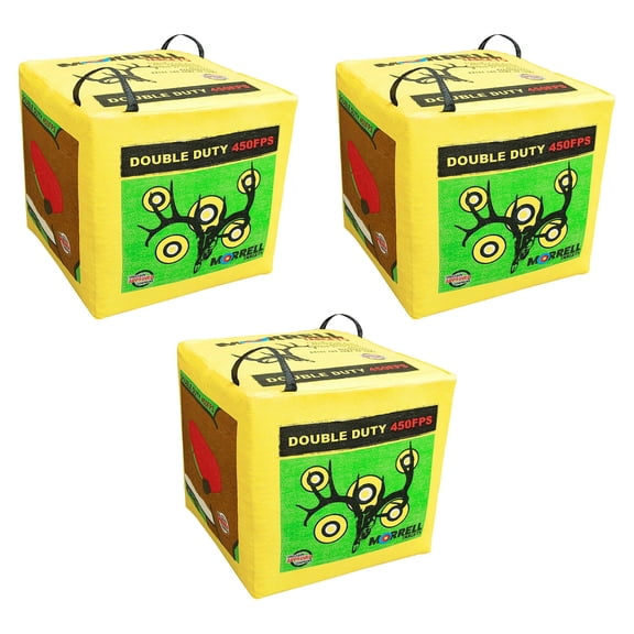 Morrell Double Duty 450 FPS Cube Field Point Archery Bag Target, 3 Pack