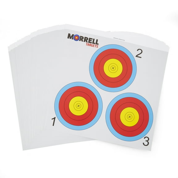 Morrell Targets Archery NFAA Official 3 Spot Paper Target Face, 100 Count