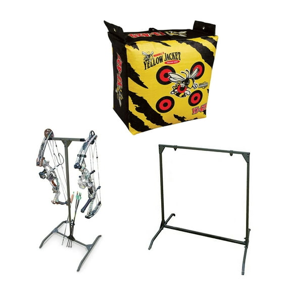 Morrell Yellow Jacket Bag Target w/ HME Products Target Stand & Bow Holder