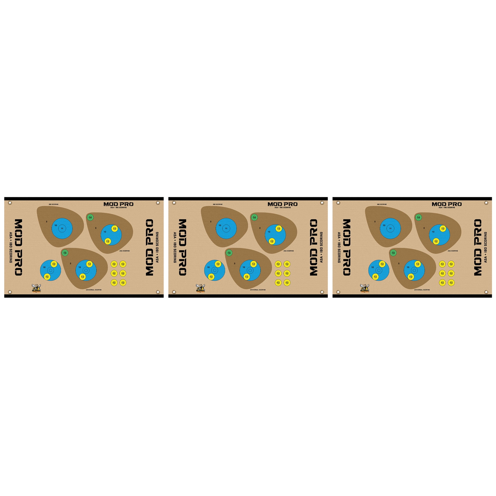 Morrell Yellow Jacket MOD Pro ASA and IBO Shooting Bullseyes, 3 Pack